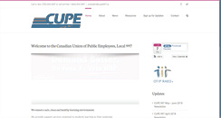 Desktop Screenshot of cupe997.ca